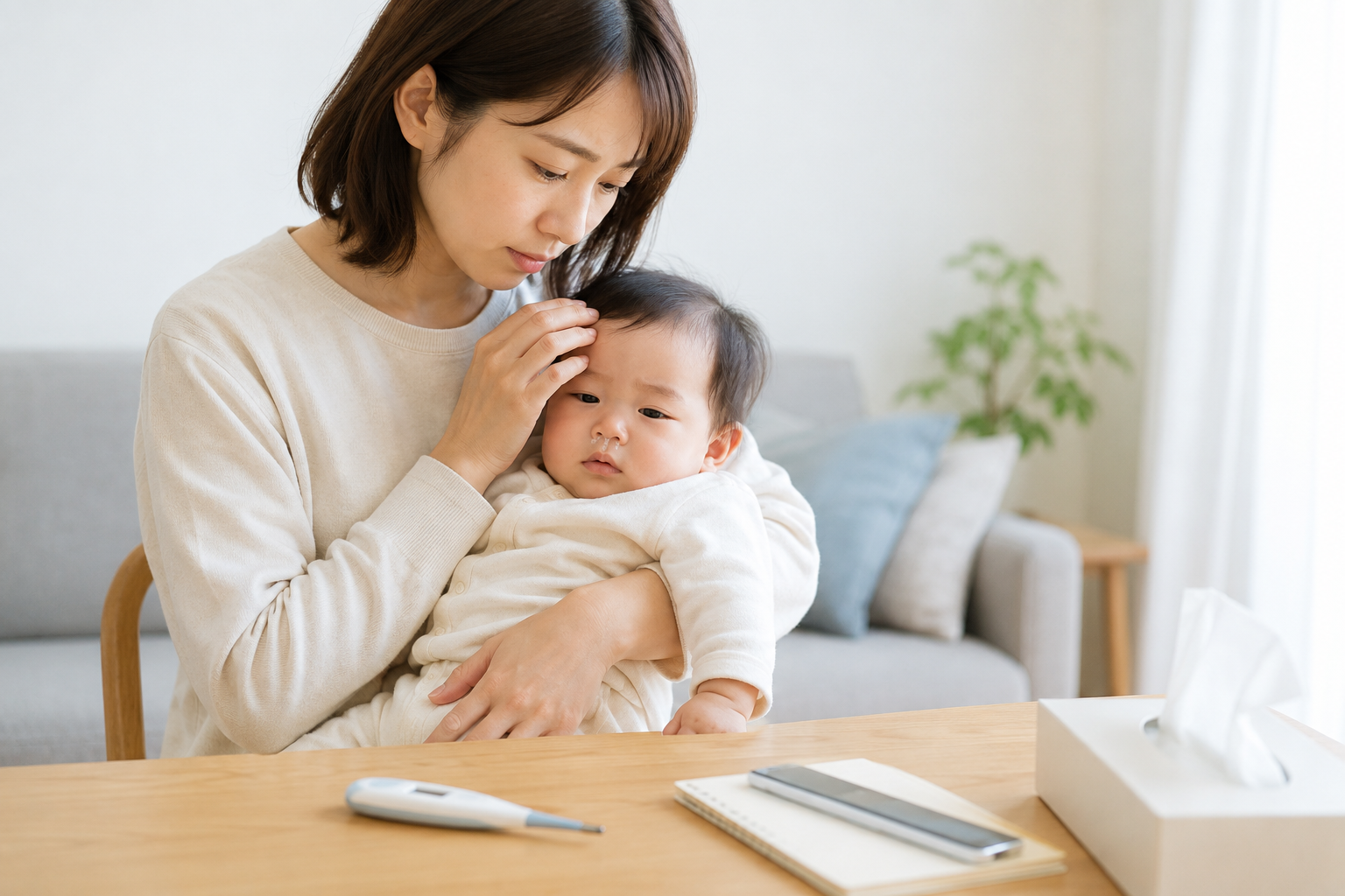 赤ちゃんの長引く鼻水で注意したい病気